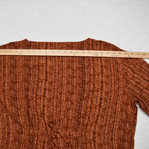 UNO Danmark Floral Blouse Button Down Sz O/S Drawstring Back Boho Cottagecore - Picture 16 of 16